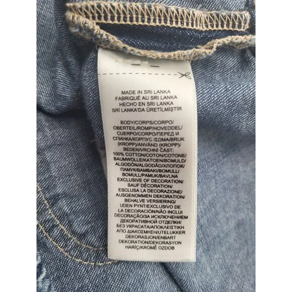 Polo Ralph Lauren Girls Denim Paint Splash Overall Dress SZ 5 - Picture 4 of 9